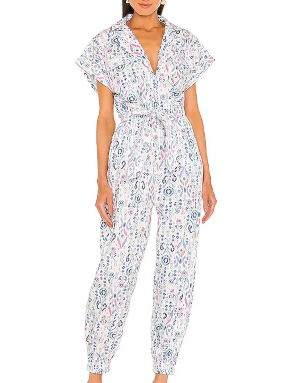 Rococo Sand "Lada" Ikat Print Belted Boilersuit Jumpsuit Sz S NWT